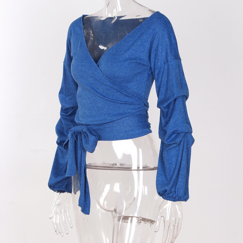 Blue v-neck sweater - Picture 3 of 5